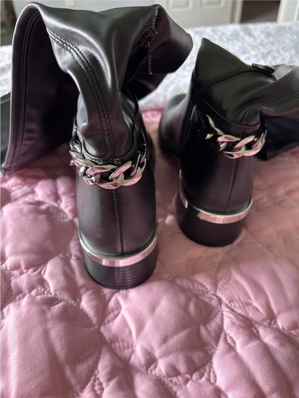 ANDREA FENZI Black Over-the-Knee Block Heel Boots